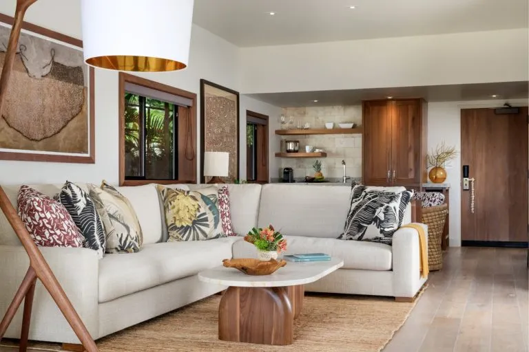 Suite living and kitchenette at Hotel Wailea